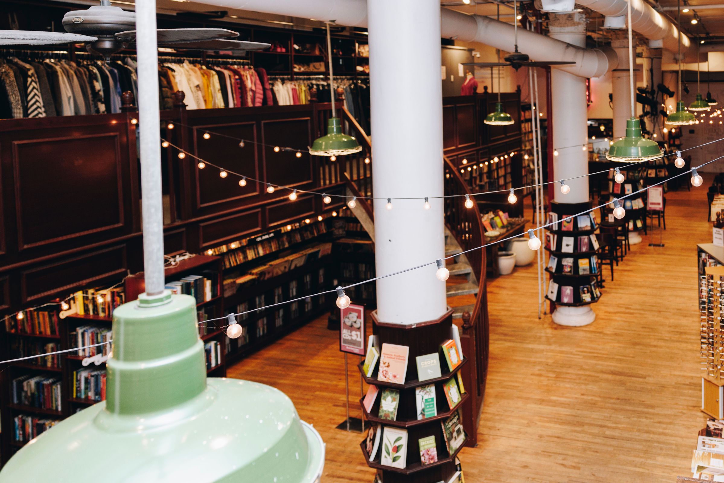 Historic SoHo Bookstore with Mahogany Bookshelves and Spiral Staircases, photo 5 of 10