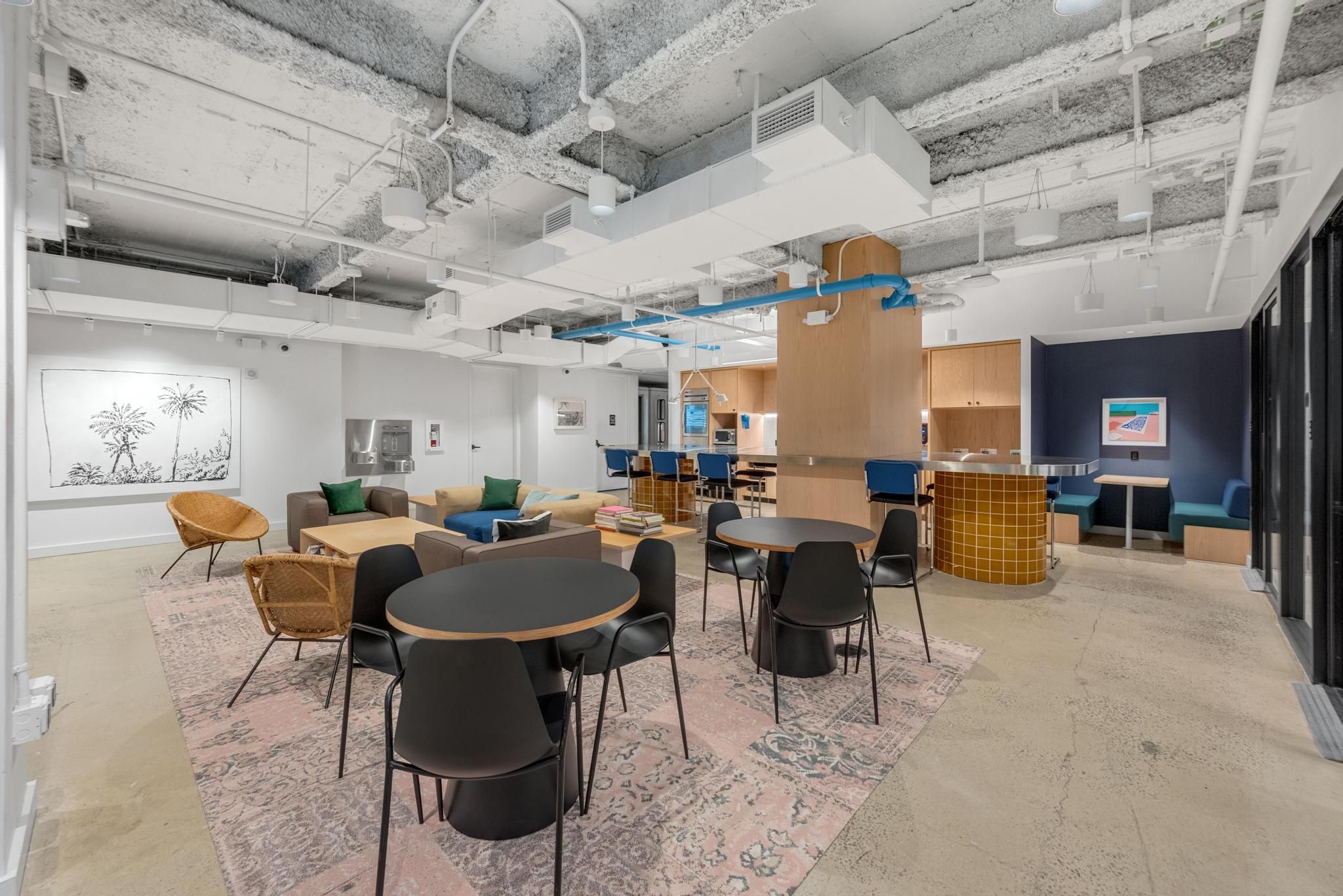 Corporate Party Venue - open office lounge setting - open ceilings, cafe, lounge & seating in Midtown East, photo 2 of 6